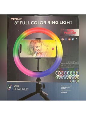 Vivitar 8” Full Color Ring Light New in Box